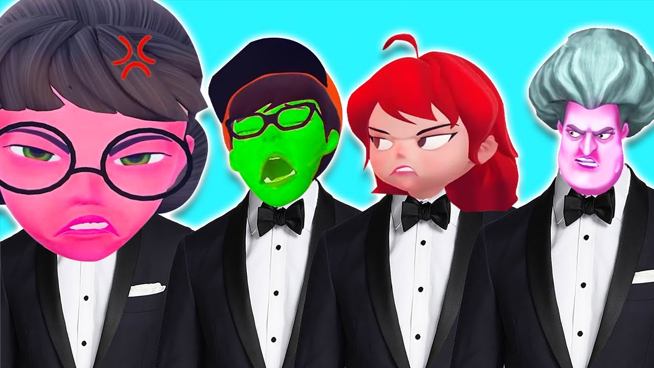 Nick Hulk & Tani & Scary Teacher 3D & Zombie, wrong heads top superheroes 💕 Meme Coffin Dance #4