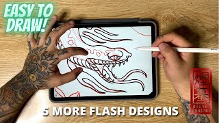 5 easy to draw japanese tattoo flash ideas