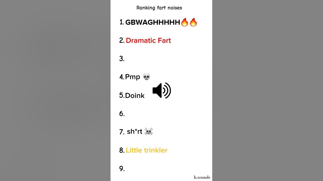 Ranking Fart Sounds
