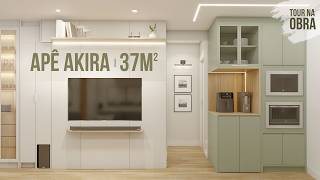 TOUR NA OBRA | APÊ AKIRA 37m² | VIDA MINIMALISTA | Projeto completo + soluções inteligentes