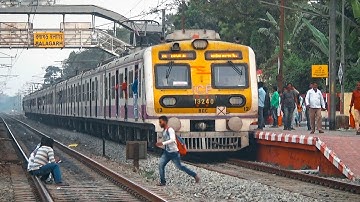 New and old model EMU local trains crossing at Balagarh station!