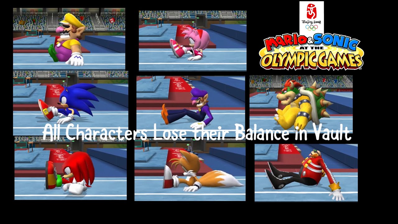 Mario & Sonic at the Olympic Games All Characters Lose Their Balance in Vault
