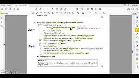 ICT IGCSE 0471 Paper 2 October/November 2021, Paper 21, Task 3 Database
