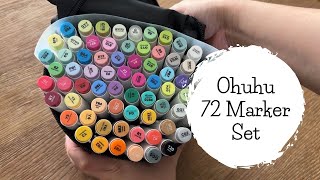 Swatch with me. | ASMR | Ohuhu 72 Color Marker Set
