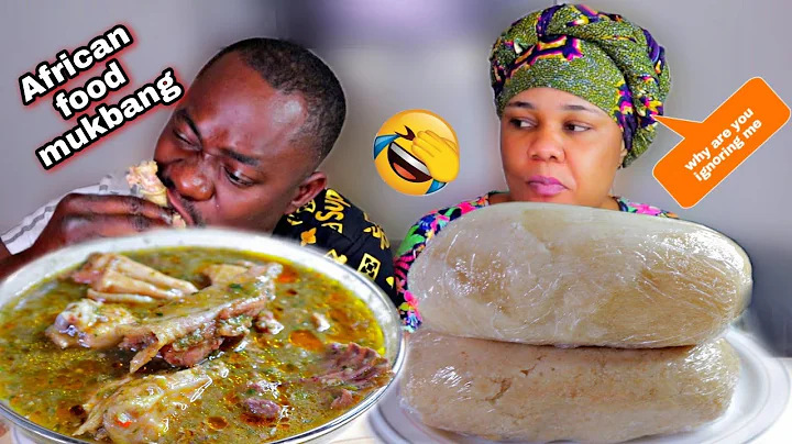 HILARIOUS IGNORING MY WIFE MUKPRANK | AFRICAN FOOD MUKBANG |GARRI FUFU +BANKU with OKRO SOUP MUKBANG