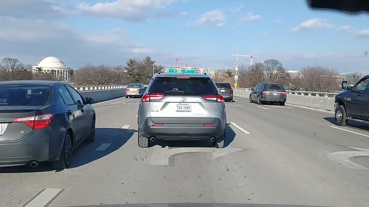 Memorial Bridge to Washington, D.C. Afternoon Drive | Dashcam (No Narration)