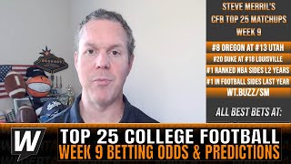 College Football Week 9 Picks and Odds | Top 25 College Football Betting Preview \& Predictions