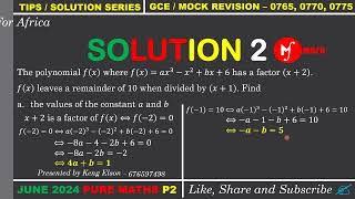 CGCE JUNE 2024 pure maths paper 2 : Question 2 solution