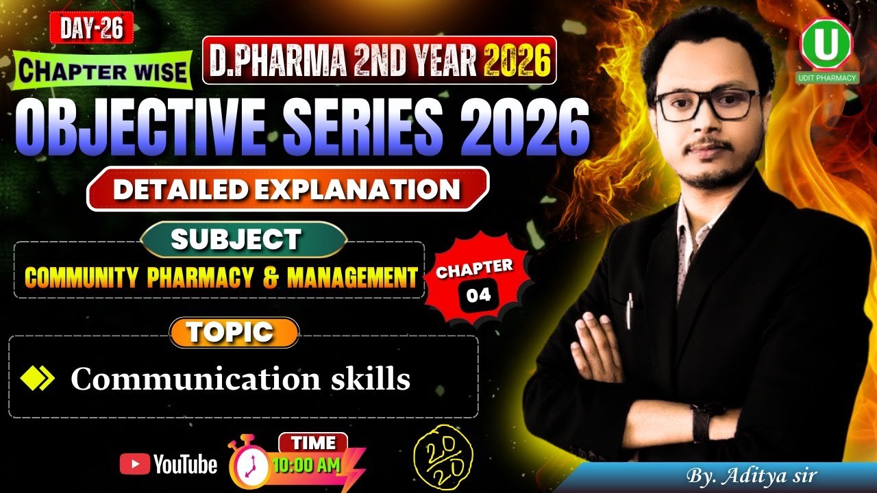 🔴D.Pharm 2nd Year 2026 | Chapter Wise Objective Series Day -26 | Community Pharmacy & Management