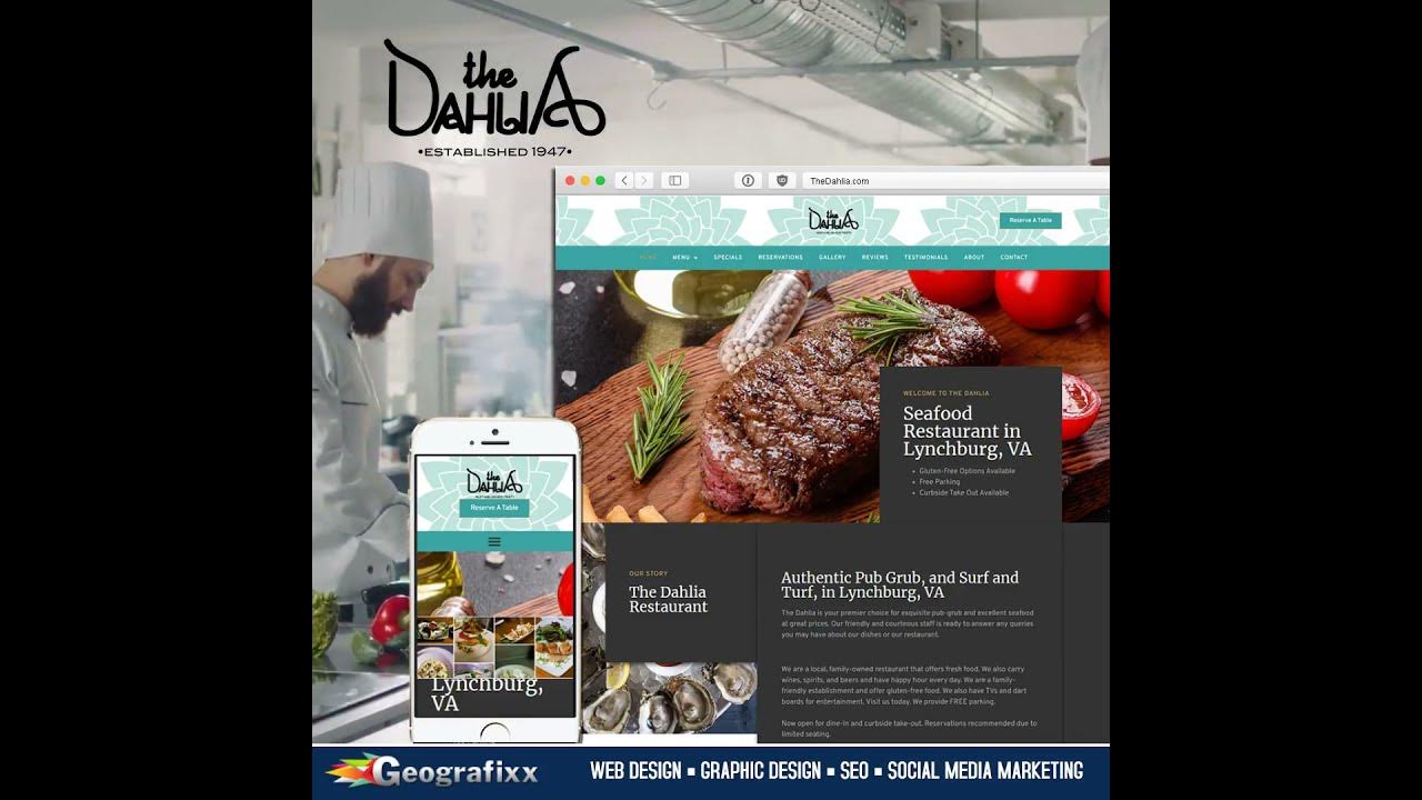 The Dahlia Restaurant Lynchburg Web Design Design YouTube