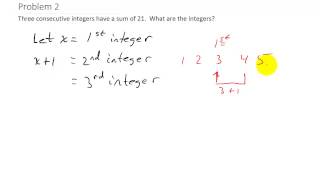 Consecutive Integers Word Problems