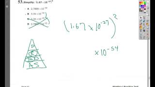 Question 53 EOC Algebra 1 Practice Test 3