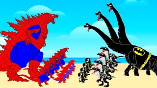 Evolution Of SPIDER-GODZILLA Family Vs BATMAN-DINOSAUR Family : Returning from the Dead