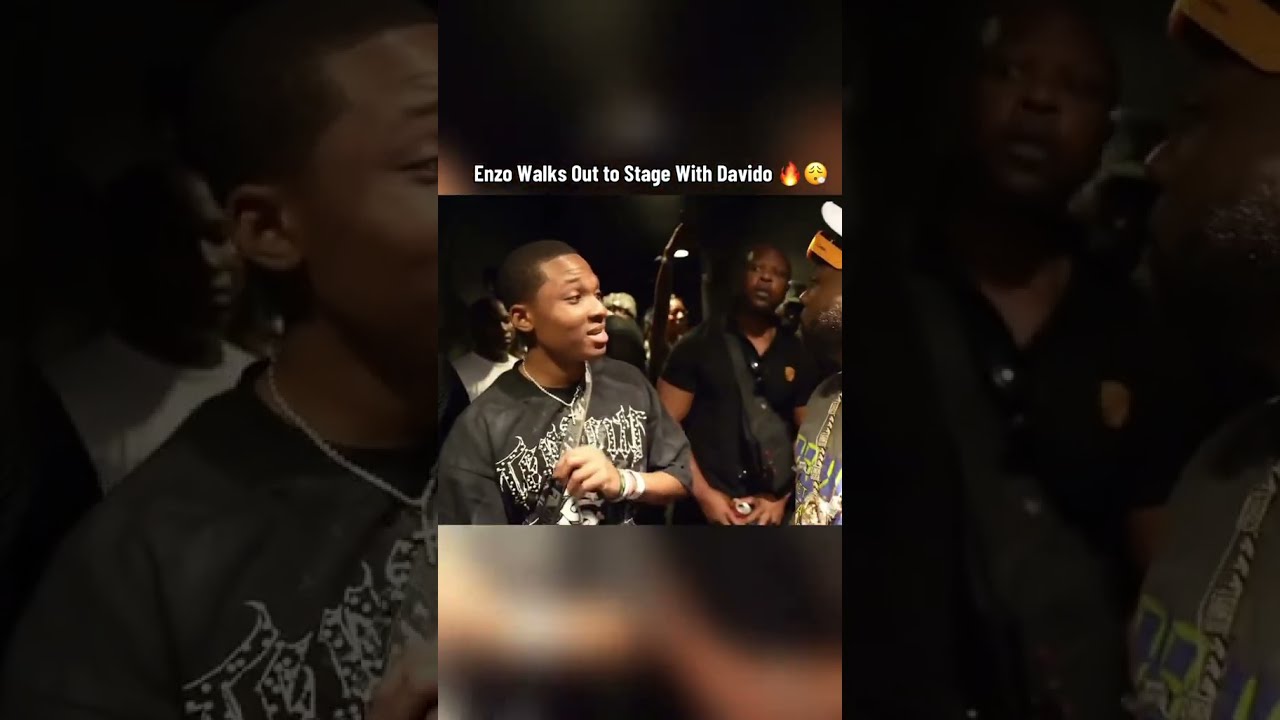 Enzo Walks With Davido Backstage Afrobeat Micrey Shorts