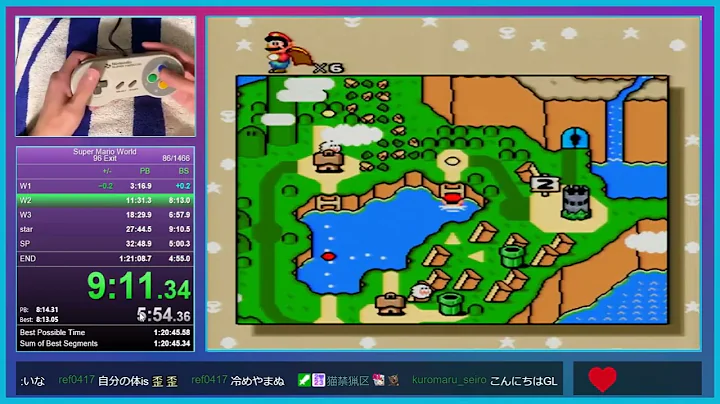 Super Mario World Speedrun - 96 Exit in 1:21:04.233 by Oosui (WORLD RECORD)
