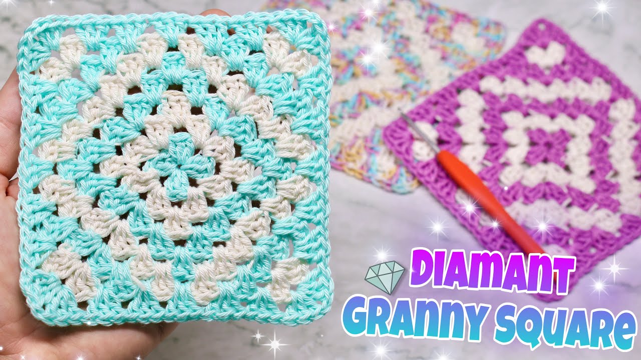 Einfaches 💎 Diamant Grannysquare💎 häkeln | Mode, Decken und mehr