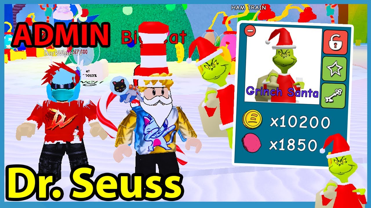 Playing With The Admin Of Roblox Dr Seuss Simulator He Gave Me The Secret Grinch Pet Youtube - dr seuss simulator new books roblox