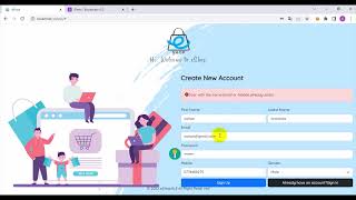 sign Up process with input validations of eShop application