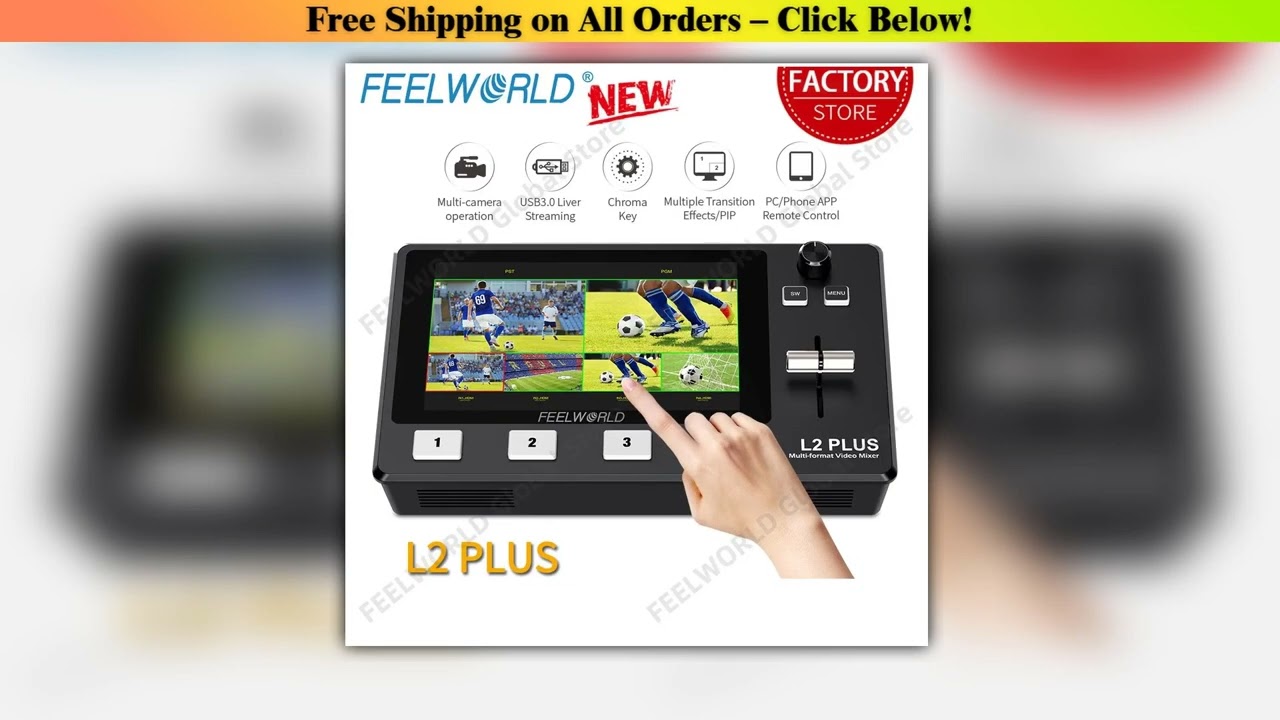 Do Brasil FEELWORLD L2 PLUS Multi-camera Video Mixer Switcher With 5.5 Inch Touch Screen Chroma