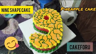 Nine Shape Pineapple Cake Design 😊🎂 | 1 pound cake ❤️ | @cakeforu1