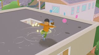 Climb onto the roof somehow in 'To a T' (Sushi Roll trophy / achievement)