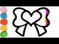 How To Draw a Cute Bow Drawing | Bow Drawing For Kids | Beautiful Heart Bow Drawing