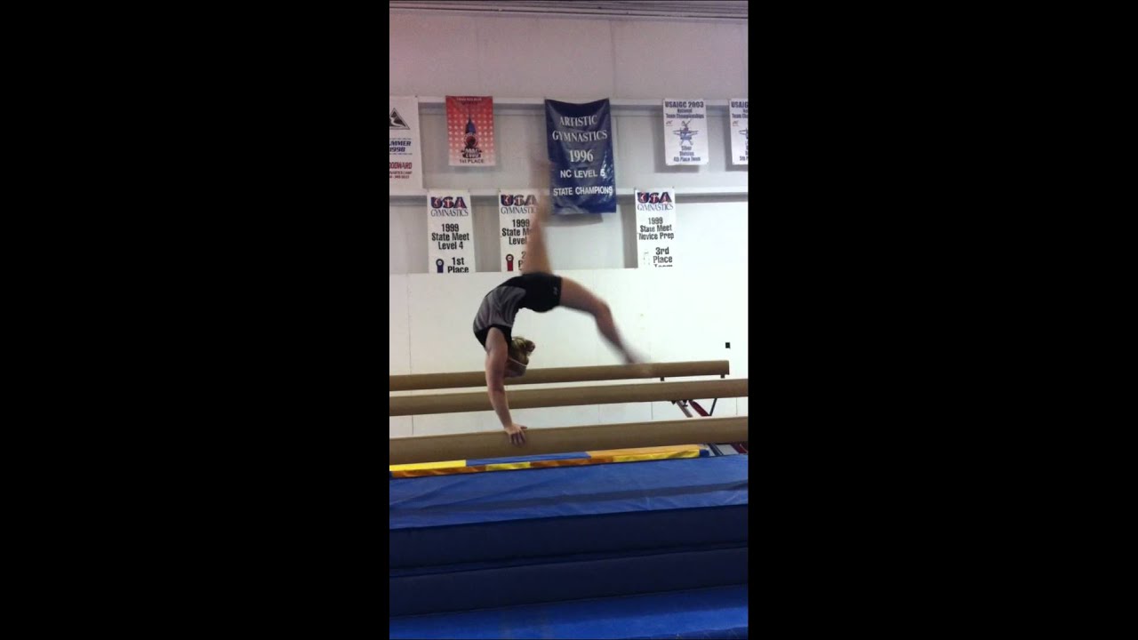 Front Walkover on High Beam Gymnastics YouTube