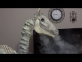 Horse breathing smoke
