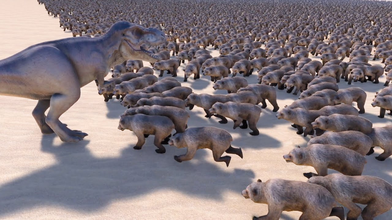 1 T-REX VS 1,2,3... BEARS - UEBS MOD - Ultimate Epic Battle Simulator