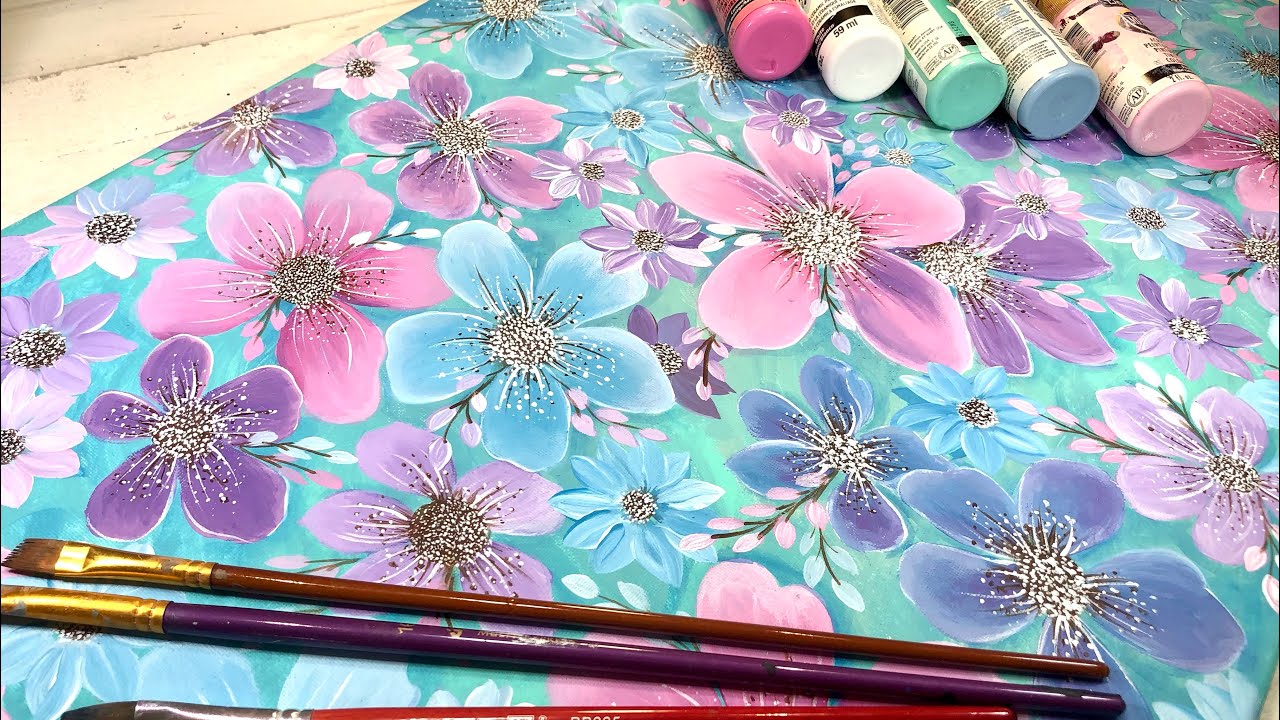 Как рисовать цветы / Расслабляющая многоцветная фантазия