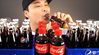 Feel super refreshed! Mukbang with Coca-cola and Pepsi~!! Real sound ASMR Social Eating Mukbang