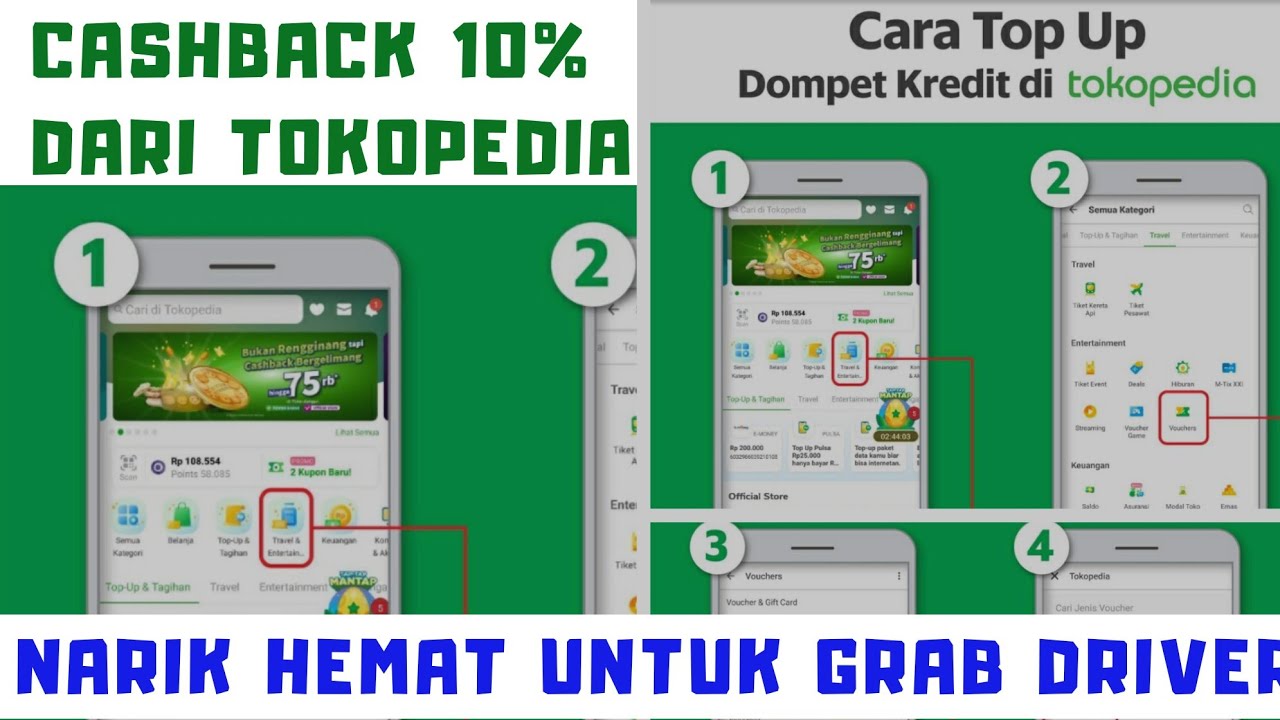 Cara Top Up Saldo Grab Driver Via Tokopedia - Youtube