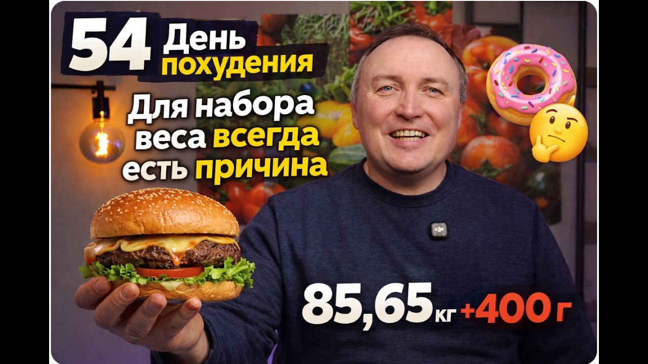 5️⃣4️⃣ День похудения | Для набора веса всегда есть причина | 85,65 кг | +400 г