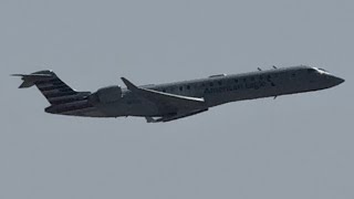 American Eagle Skywest Mitsubishi Crj-700Er Takeoff From Idaho Falls N872Dc