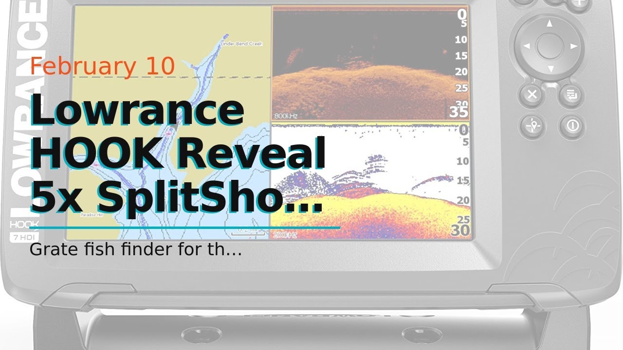 Lowrance HOOK Reveal 5x SplitShot - 5-inch Fish Finder with SplitShot  Transducer, GPS Plotter 