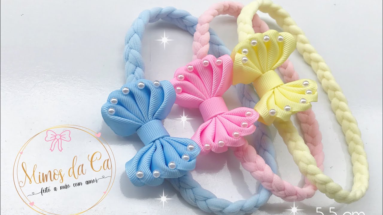 Kit Laço Keyla + Faixinha trançada / Fita 5