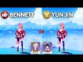 Bennett vs yunjin  best support for f2p yoimiya  genshin impact 
