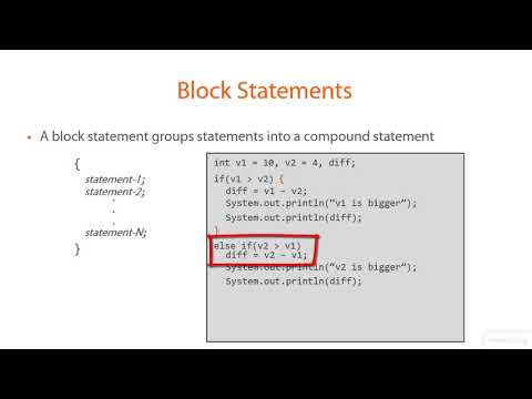 Java Tutorials 1 - 30Conditional Logic, Looping, and Arrays  Block Statements