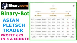Famous ASIAN PLETSCH TRADER Binary Bot | Binary.com | Binary Option Strategy |PROFIT 62$ IN 4 A MINUTE Profile