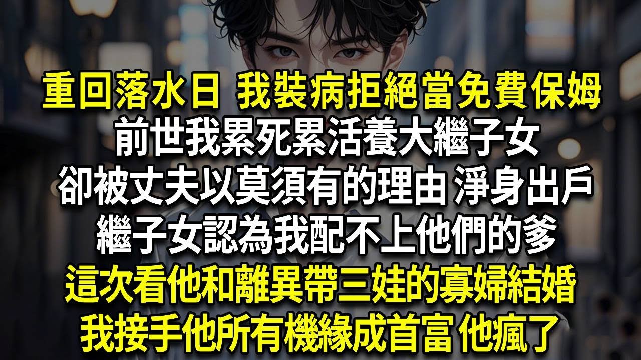 重回落水日 我裝病拒絕當免費保姆，前世我累死累活養大繼子女，卻被丈夫以莫須有的理由 淨身出戶，繼子女認為我配不上他們的爹，這次看他和離異帶三娃的寡婦結婚，我接手他所有機緣成首富 他瘋了