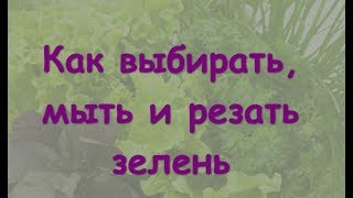 Как  Выбирать, Мыть И Резать Зелень