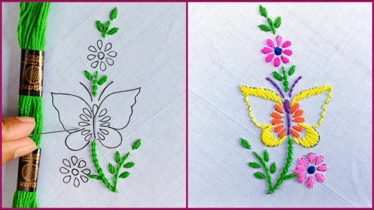 Hand Embroidery : Beautiful Flower Tree Basic Stitch Tutorial by Rup handicraft