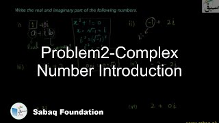 Problem2-Complex Number Introduction, Math Lecture | Sabaq.pk