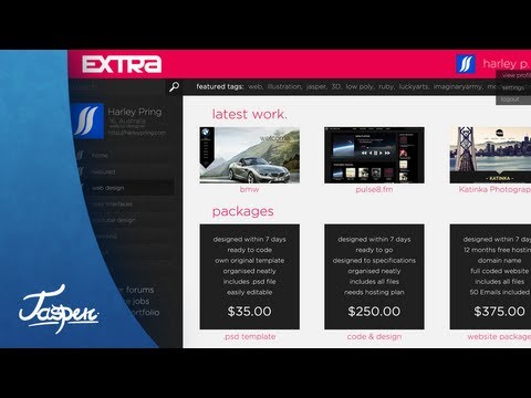 JaspersArts - 'Extra' Portfolio Website Concept