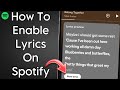 How to enable lyrics on spotify  stepbystep guide