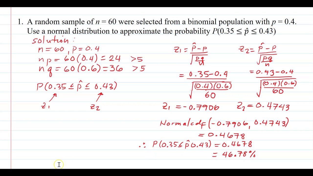 Calculating probabilities for sample proportion p hat 