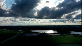 drone hyperlapse evening clouds