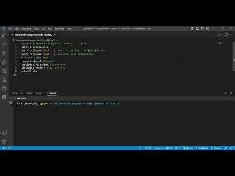 program to swap elements in list (two methods)