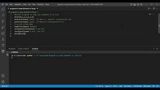 program to swap elements in list (two methods)