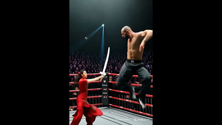 A beautiful woman cheongsam and a big man enter the boxing ring  #kungfu #boxing #fight #ai